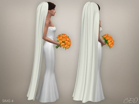 Wedding veil 05 (S4) DOWNLOAD - BEO creations Sims 4 Wedding Vail Cc, Sims 4 Wedding Veil Maxis Match, Sims 4 Cc Wedding Dress Alpha, Sims 4 Cc Wedding Veil, Sims 4 Wedding Dress, Sims Accessories, Cc Shopping, Wedding Veil Vintage, Alpha Cc