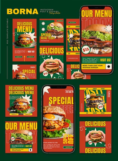 Social Media Design Burger, Burger Instagram Post, Restaurant Advertising Ideas, Burger Social Media Post, Restaurant Advertisement, Restaurant Instagram Post, Restaurant Ads, Burger Ads, Food Instagram Post