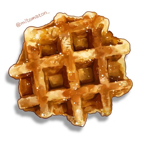 Waffle Art, Malay Food, Studying Food, 귀여운 음식 그림, Food Artwork, Cute Food Drawings, Cute Food Art, Desert Art, Anime Food