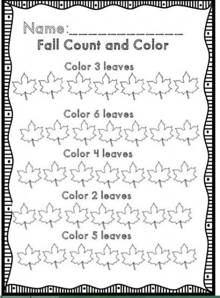 First Day Of Fall Kindergarten, Fall Writing Activities Kindergarten, Tree Lessons For Preschool, Fall Math Worksheets, Fall Math Kindergarten, Fall Math Activities, Fall Worksheets, Counting To 120, Preschool Fall