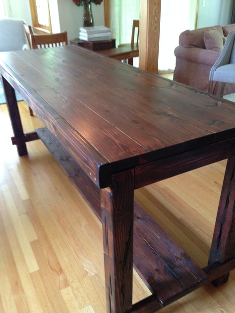 Counter Height Farm Table in custom Red Mahogany, aged and distressed.  Barleycorn Woodworks, Northwood, NH Rustic Counter Height Table, Counter Height Farmhouse Table, Dining Table Counter Height, High Top Table Kitchen, Pub Table And Chairs, Outdoor Patio Bar Sets, Table Counter, High Top Tables, Pub Set