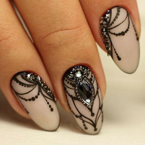 Witchy Nails, Gothic Nails, Lace Nails, Black Nail Art, Goth Nails, Nail Blog, Her Nails, Black Nail, Dipped Nails