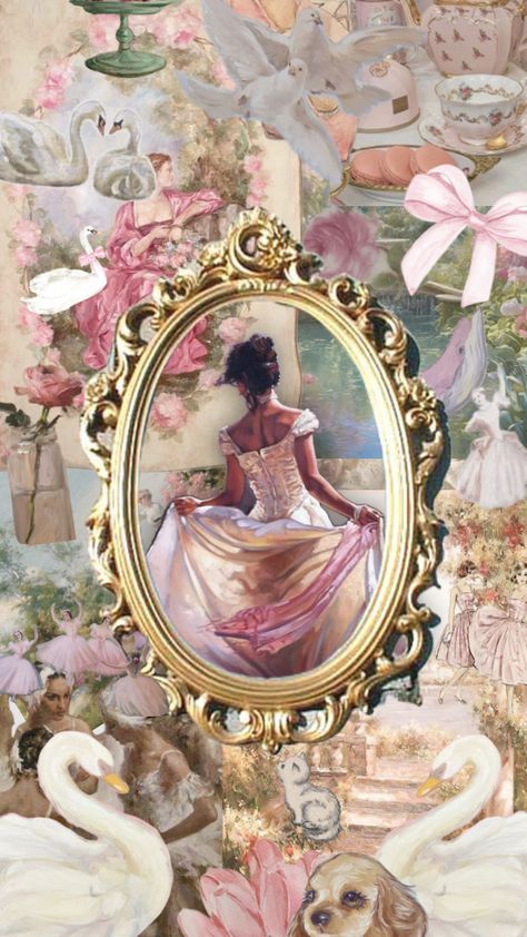 #coquette #pink #ballet #lover #white #painting #art #wallpaper #cute #animals White Painting Art, Ballet Painting, Instagram Wall, Coquette Pink, Wallpaper Cute, Cozy Room Decor, Feminine Tattoos, Landscape Pictures, Painting Wallpaper