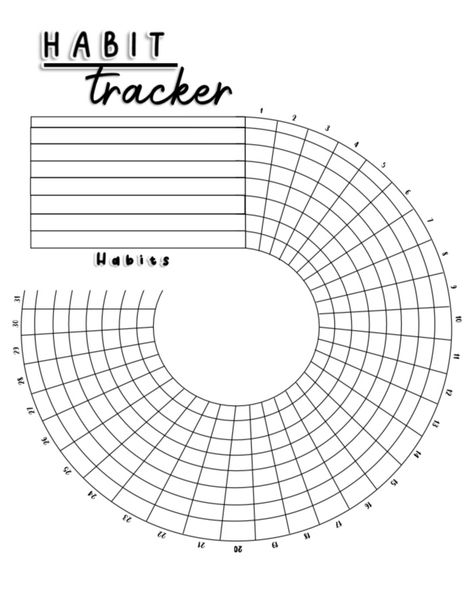 Basic Habit Tracker, Round Habit Tracker, Circle Habit Tracker, Habit Tracker Wheel, Circular Habit Tracker, Bullet Journal Layout Templates, Habit Tracker Template, Wedding Program Sign, Bullet Journal Ideas Templates