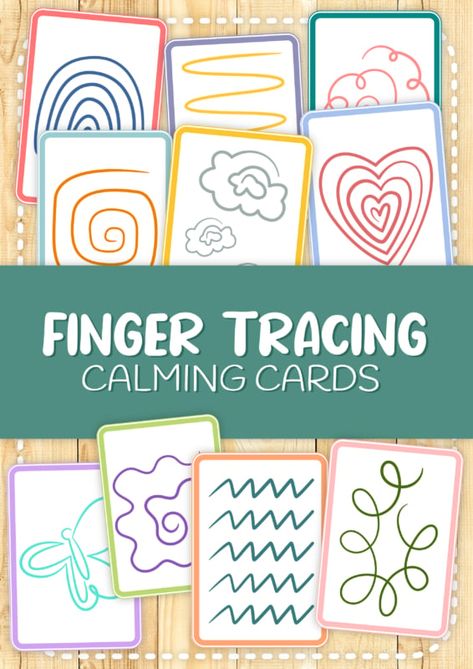 Finger Tracing Calming Cards via @lisalightner Calm Down Activities For Preschool, Home Calm Down Corner, Sensory Calming Corner, Calm Activities For Kids, Calm Corner At Home, Calm Down Corner Free Printables, Finger Tracing Calming Cards, Calming Corner Ideas, Calm Down Corner Ideas