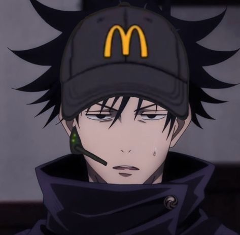 Mcdonald's Anime Pfp, Jjk Mcdonalds Icon, Csm Mcdonalds Pfp, Jjk Mcdonalds, Mcdonalds Anime, Macdonald Hat, Mcdonalds Hat, Mcdonalds Memes Hilarious, Mcdonalds Memes Humor