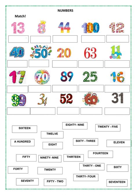 Numbers 1-100 online worksheet for GRADE 2. You can do the exercises online or download the worksheet as pdf. Ingles Kids, Number Words Worksheets, Numbers 1 100, Numbers Worksheets, English Activities For Kids, 1 To 100, Montessori Toddler Activities, Learning English For Kids, 2nd Grade Worksheets