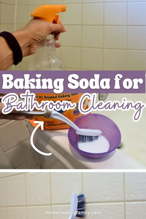 Using baking soda for bathroom cleaning is just smart! Learn how to clean the bathroom with baking soda with these super simple ideas. Check it out now! Baking Soda Bathroom Cleaner, Baking Soda Cleaning Bathroom, Dawn Vinegar Baking Soda Shower Cleaner, Vinager And Baking Soda Cleaner, Baking Soda Shower Cleaner, Vinegar Baking Soda Cleaner, Bicarbonate Of Soda Uses Cleaning, Baking Soda Vinegar Cleaner, Baking Soda Drain Cleaner