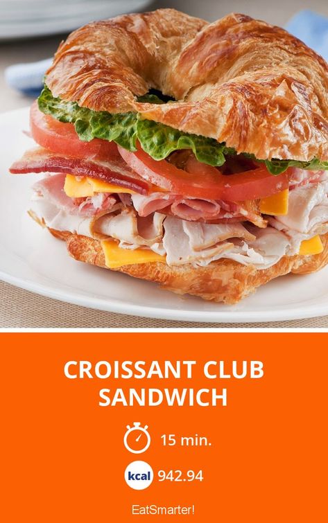 Deli Style Sandwiches, Club Sandwich Recipes, Sandwich Menu, Banana Walnut Bread, Croissant Sandwich, Healthy Delicious Recipes, Baked Ribs, Oven Roasted Turkey, Club Sandwich