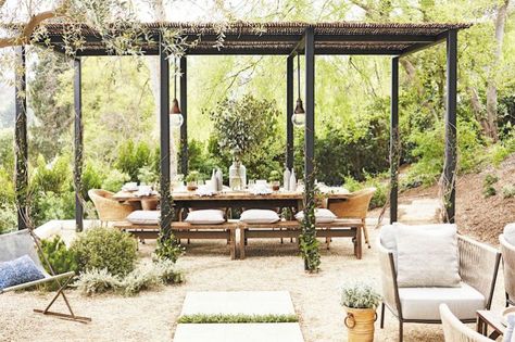 Rustic Outdoor Entertaining | COCOCOZY Outdoor Space Design, Backyard Pergola, Julianne Hough, Backyard Retreat, Pergola Kits, Rustic Outdoor, Outdoor Dining Area, Outdoor Rooms, Backyard Design