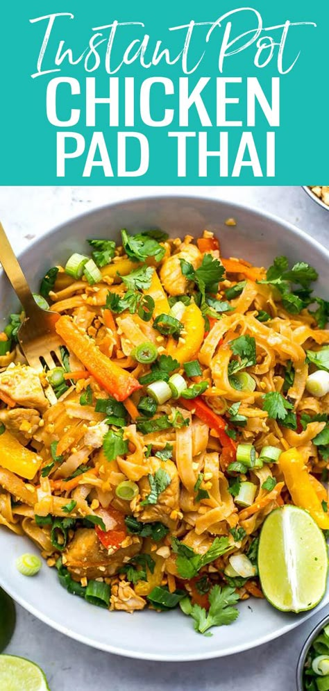 One Pot Pad Thai, Homemade Pad Thai, Chicken Pad Thai, Recipes Instant Pot, Power Bowl, Pad Thai Recipe, One Pot Dinner, Meal Prep Bowls, Instant Pot Dinner Recipes