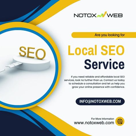 Ready to dominate your local market? Our Local SEO Services can help you do just that! At NoTox Web, we specialize in optimizing your business for local search, helping you connect with more customers in your area. What We Offer: ✔️ Affordable and effective SEO strategies ✔��️ Tailored solutions to boost your local visibility ✔️ Expert consultation to understand your goals 📞 Contact us today to get started! 📧 info@notoxweb.com 🌐 www.notoxweb.com #LocalSEO #SEOtips #DigitalMarketing #Sm... Seo Strategies, Local Seo Services, Local Market, Local Seo, Seo Strategy, Seo Tips, Online Presence, Seo Services, Understanding Yourself