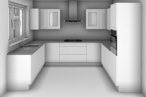 What Kitchen Designs/Layouts are there? - DIY Kitchens - Advice Kitchen Layout U Shaped, Redo Kitchen Cabinets, Kitchen Layouts With Island, Kitchen Layout Plans, U Shaped Kitchen, Genius Ideas, Kitchen Designs Layout, Kitchen Design Plans, Diy Kitchen Cabinets