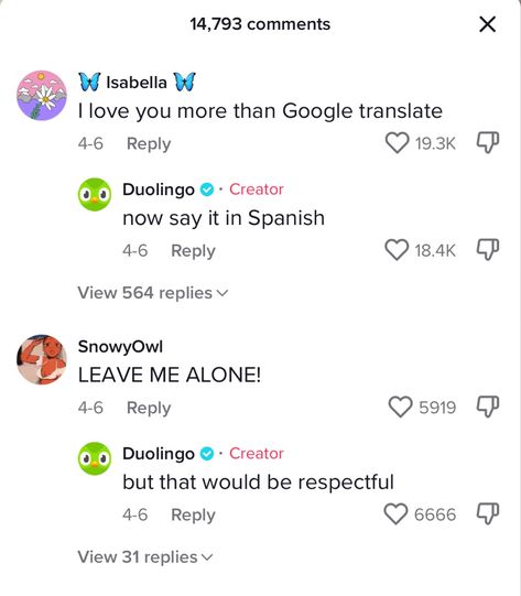 Duolingo Tiktok, Duolingo Lily And Zari, Duo Lingo Characters, Duolingo Threats, Duo Lingo Owl, Duolingo Fanart, Weird Duolingo Sentences, Duolingo Memes, Famous Duos