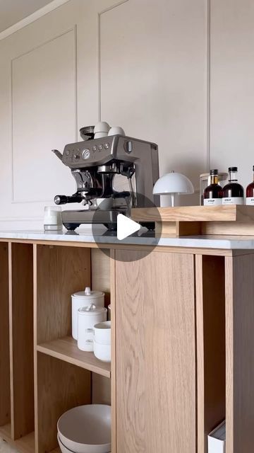 𝗜𝗻𝘁𝗲𝗿𝗶𝗼𝗿 ➕ 𝗖𝗿𝗲𝗮𝘁𝗶𝘃𝗶𝘁𝘆 on Instagram: "Check out @interiorxlifestyle kitchen island/coffee corner DIY ☕   Go to @interiorxlifestyle for part 2💫  Tag someone who needs this ⬇️👇  ⭐ Do you have a coffee corner?" Coffee Corner Kitchen, Coffee Corner, Diy Bar, Ikea Diy, Tag Someone Who, Ikea Hack, Tag Someone, Coffee Machine, A Coffee