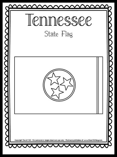 State Flags Printable, Daycare Songs, Homeschool Themes, Tennessee Crafts, State Project, Tennessee State Flag, Rose Coloring, Lap Books, Tennessee Flag