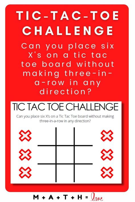 tic tac toe challenge logic puzzle. Naughts And Crosses, Free Printable Puzzles, Tic Tac Toe Board, Logic Puzzle, Fun Brain, Logic Games, Printable Puzzles, Logic Puzzles, Teacher Things