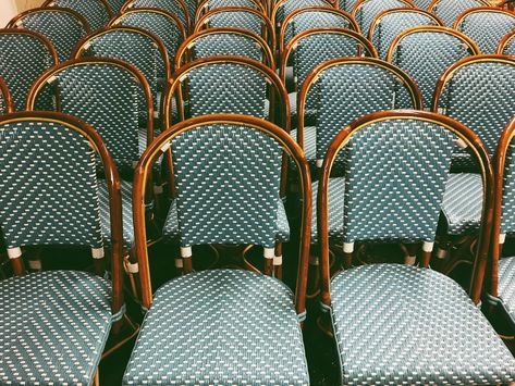 Maison Gatti Chairs, Parisian Bistro Chairs, Bistro Chairs Outdoor, Chair Drawing, Parisian Bistro, Dining Room French, Yellow Chair, Painted Chair, Parisian Cafe