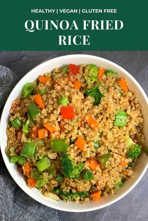 Quinoa Fried Rice Recipe Indian Quinoa, Quinoa Fried Rice Recipe, Keto Indian Food, Healthy Quinoa Recipes, Leftover Quinoa, Quinoa Fried Rice, Sleeve Recipes, Indian Vegan, Quinoa Recipes Healthy