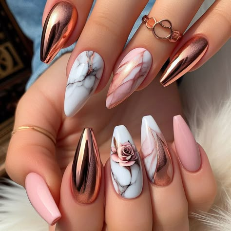 Grey And Pink Nail Designs, Latest Nail Extensions Designs, Marble Nail Art Designs, Nail Art Courses, Pink White Nails, Gel Nail Ideas, Glamour Nails, Girly Acrylic Nails, Neon Nails