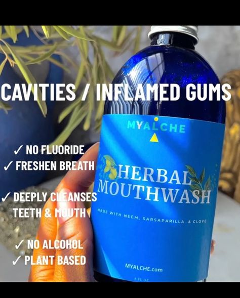 🦷 Natural Herbal Oral Care: Elevate Your Smile 🌿 Your oral health deserves the best that nature has to offer! At MYALCHE.com we bring you powerful herbal remedies to enhance your daily oral care routine. ✨ Turmeric + Coconut: Brighten your smile naturally and fight off bacteria with this potent duo. 🌸 Cloves: Chewing cloves is a remedy to help protect against cavities and freshen breath. Explore our herbal toothpaste and mouthwash bundle for a complete natural oral care experience. Treat y... Clove Water Mouthwash, Herbal Mouthwash Recipe, Holistic Mouthwash, Herbal Mouthwash, Women Health Vitamins, Herbal Toothpaste, Hair And Skin Vitamins, Teeth Health, Beauty Care Routine