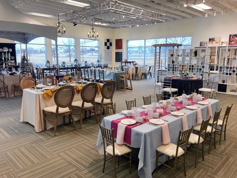 A peak into our Columbia showroom | A-1 Party & Event Rental Event Planning Showroom, Event Planner Office, Event Rentals Showroom, Candy Store Design, Table Vignettes, Event Rental Business, Event Planning Office, Showroom Ideas, Showroom Decor