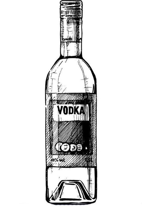 Smirnoff Bottle, Bottle Of Vodka, Bottle Tattoo, Bottle Drawing, Vodka Shots, Bg Design, Whisky Bottle, Alcohol Bottles, Vodka Drinks