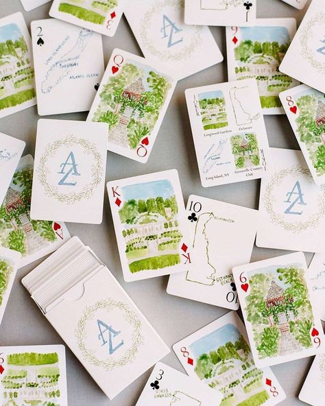 Trendy And Creative Wedding Ideas Your Guests Will Admire ❤ wedding ideas game map cards #weddingforward #wedding #bride #weddingdecorations Wedding Favors Deck Of Cards, Wedding Favor Keychain, Card Game Wedding, Wedding Favor Deck Of Cards, Board Game Wedding Favors, Custom Deck Of Cards Wedding, Wedding Game Cards, Fun Place Cards Wedding, Wedding Card Gift Ideas