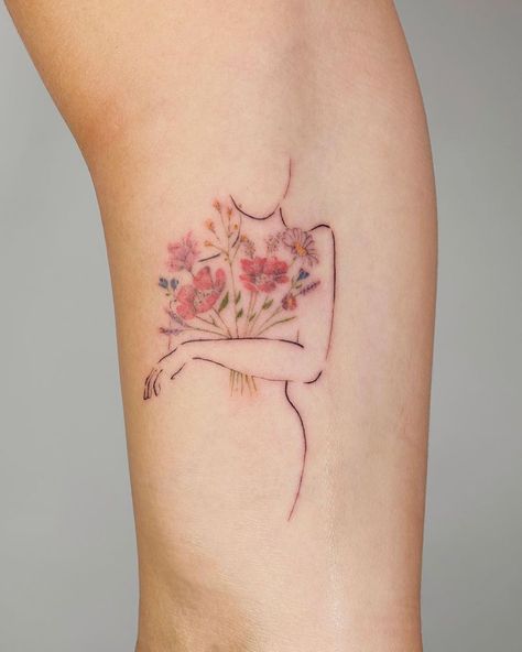 Small Watercolor Tattoo, Small Watercolor, Instagram Flowers, Floral Tattoo Design, Fine Line Tattoos, Line Tattoos, Tattoo Inspo, Fine Line, Color Tattoo