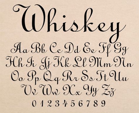 Cursive fonts with a whiskey theme, perfect for branding and packaging for bourbon, scotch, and other whiskey#CursiveAlphabet #HandwrittenFonts #CalligraphyLetters #FancyWriting #ScriptTypeface Cursive Fonts Alphabet, Font Cursive, Calligraphy Fonts Alphabet, Fonts Handwriting Alphabet, Font Vintage, Lettering Styles Alphabet, Vintage Whiskey, Handwriting Alphabet, Hand Lettering Art