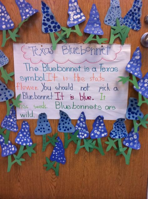 Bluebonnet Craft Preschool, Texas Public School Week Ideas, Science Symbols Art, Bluebonnet Craft, Rodeo Activities, Texas Symbols, Science Symbols, Texas Rodeo, Texas Crafts