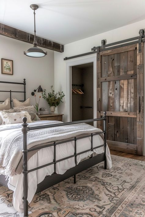 12 Rustic Farmhouse Bedroom Designs You Have To See! - My Decor Inspo Adult Room Ideas, Japandi Bedroom Interior Design, Rustic Farmhouse Bedroom, Farmhouse Bedrooms, Farmhouse Room, Japandi Living, Rustic Bedroom Decor, Bedroom Bliss, Farmhouse Kitchen Design