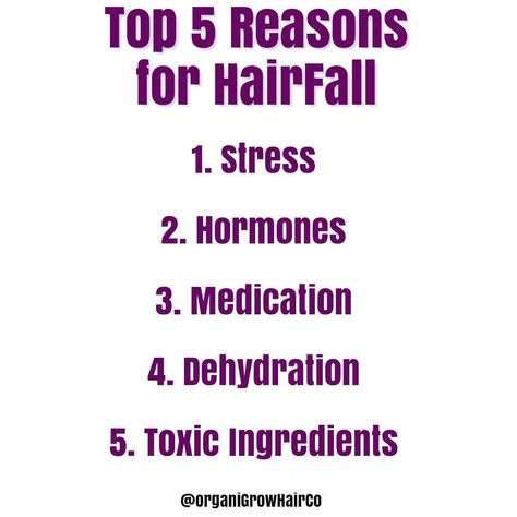 OrganiGrowHairCo on Instagram: “There are MANY reasons for hair fall. These are the top 5. Some more include -hard water - weather change/environment change - sudden…” Weather Change, Hair Fall, Hard Water, Fall Hair, For Hair, Hair Hair, The Top, Word Search Puzzle, Water