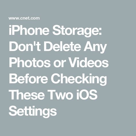 iPhone Storage: Don't Delete Any Photos or Videos Before Checking These Two iOS Settings Iphone Storage Full, Iphone Settings, Iphone Storage, Iphone Tips, Toddler Food, Iphone Photos, Tech Support, Toddler Meals, My Iphone