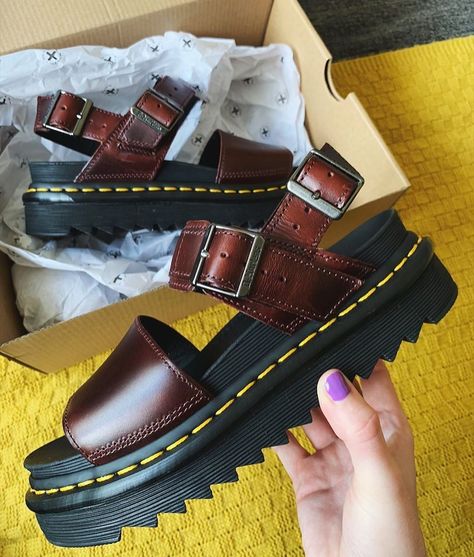 Dr. Martens on Instagram: “New styles, same unmistakable Docs DNA. Which style of Docs sandals are on your wishlist? Shop the Voss sandals via the link in our bio.” Docs Sandals, Doc Martens Voss, Doc Sandals, Voss Sandals, Dr Martens Voss, Brown Dr Martens, Martens Sandals, Dr Martens Sandals, Martens Style