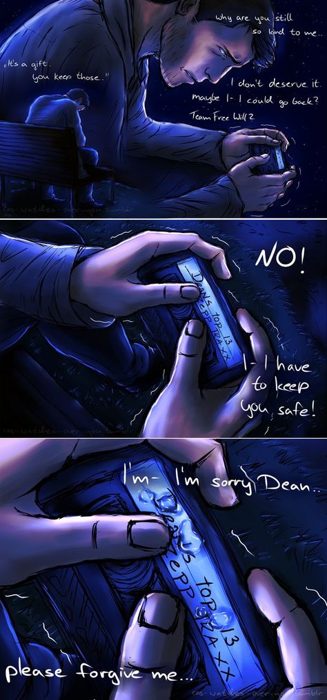 It's a gift. You keep those. by tiny-fallen-angel.deviantart.com on @DeviantArt Cas X Dean, Dean And Castiel Fan Art, Castiel Fanart, Supernatural Fanart, Destiel Fanart, Supernatural Comic, Morning Cuddles, Supernatural Pictures, Dean And Castiel