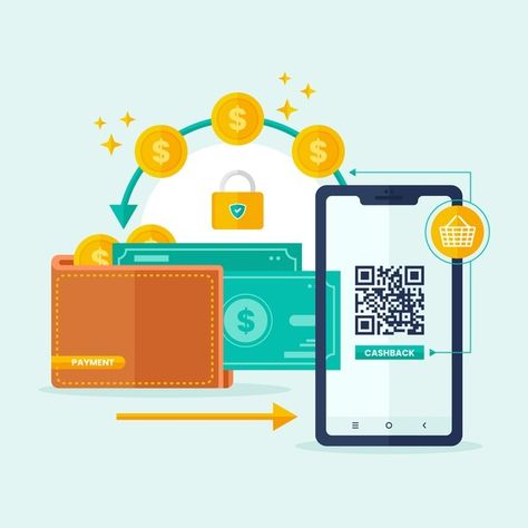 Cashback concept with smartphone and mon... | Free Vector #Freepik #freevector #money #discount #colorful #label E Purse, Coin Icon, Digital Wallet, Credit Card Processing, Website Illustration, Creative Icon, Profitable Business, App Development Companies, Grow Business