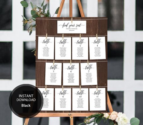 Wedding Reception Seating Arrangement, Seating Board, Seating Chart Wedding Diy, Calligraphy Sign, Table Signage, Reception Seating Chart, Wedding Ceremony Seating, Diy Table Numbers, Quinceañera Ideas