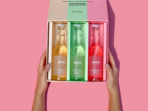 Hatsu soda photography on Behance Soda Photography, Custom Mailer Boxes, Pr Kit, Healthy Soda, Smoothie Shop, Juice Branding, Drinks Packaging Design, Soda Brands, Bottle Design Packaging