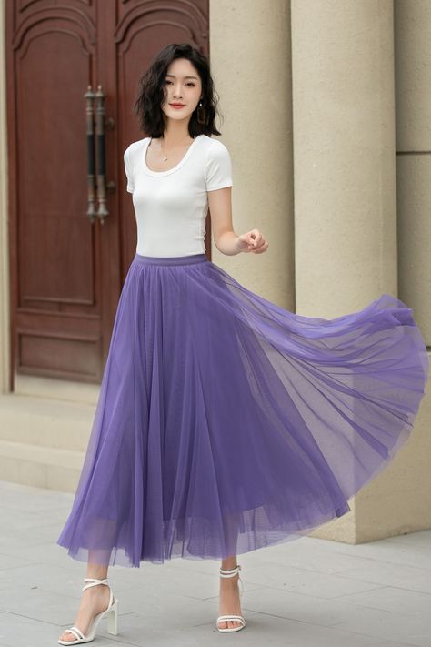 Purple skirt outfit