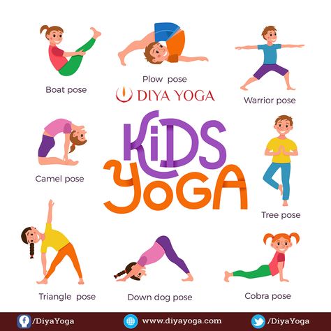 8 Best Yoga Poses for Kids #ThursdayThoughts #Kids #Yoga #Asana #Poses #Health #DiyaYoga Cartoon Gymnastics, Camel Pose Yoga, 100 Poses, Yoga Breathing Exercises, Yoga Tree Pose, Kids Exercise, Kids Yoga Poses, Yoga Breathing, Camel Pose