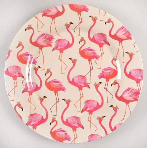 Flamingo (Set of 2) Mug & Melamine Tray by Portmeirion | Replacements, Ltd. Flamingo Plates, Let's Flamingle, Flamingo Love, Melamine Dinner Plates, Flamingo Pattern, Romantic Home Decor, Interior Colour, Interior Illustration, Summer Entertaining