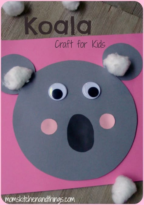 Koala Craft for Kids - Crafty Morning Koala Bear Crafts Preschool, Australia Crafts For Toddlers, Koala Preschool Craft, Australia Crafts Preschool, Kangaroo Crafts For Toddlers, Koala Bear Crafts, Animal Crafts For Kindergarten, Koala Craft Preschool, Kangaroo Craft Preschool