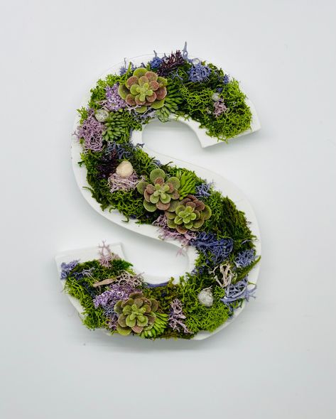 Moss Art Letters, Wood Letters, Succulent Art, Nursery Monogram, Moss Wall Art, Succulent Letter, CottageCore Wall Art, FairyCore Decor Fairycore Decor, Cottagecore Wall Art, Moss Letters, Art Letters, Letter Wall Decor, Nursery Monogram, Initial Wall, Succulent Wall Art, Succulent Art