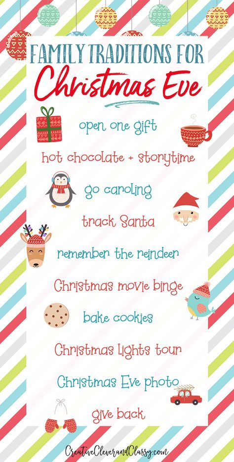 Family Traditions make for great memories. These fun and exciting Christmas Eve Traditions from Learn in Color, will make it so much more fun! Kids and adults alike will enjoy these new traditions. Make memories with your family this Christmas Eve! These can be done all Christmas Season instead of just on Christmas Eve. #Christmas #familyfun #ChristmasEve #familytraditions #traditions Christmas Traditions Kids, Christmas Light Tour, Tradition Ideas, Fun Family Christmas Games, Its Christmas Eve, Traditions To Start, Christmas Eve Traditions, Parents Christmas, Homeschool Board