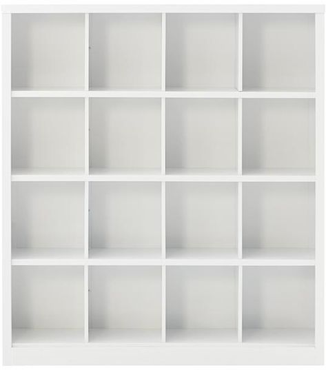 16-Cube Organizer bookcase organizer, stack multiples, be sure to secure to wall and each other (affiliate) Cubbies Storage Bedroom, Boys Hockey Bedroom, Cubbies Storage, Restoration Hardware Bedroom, Library Storage, Contemporary Living Room Chairs, Wall Cubes, Open Cube, Bookcase With Drawers