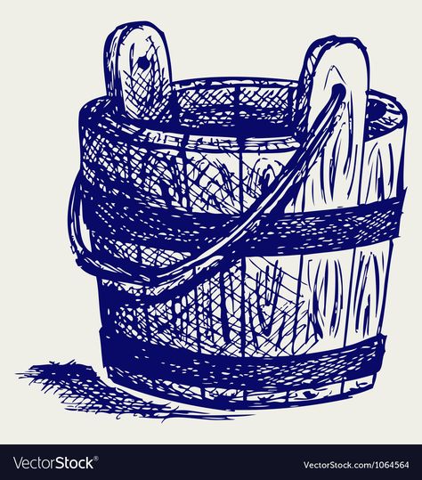 Bucket Tattoo Ideas, Bucket Doodle, Bucket Tattoo, Broom Drawing, Bucket Drawing, Inktober Ideas, Bucket List Quotes, Inspired Images, Wooden Bucket