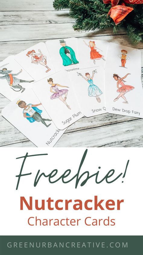 Free Nutcracker ballet flashcards with hand-drawn watercolor illustrations of the beloved characters! #nutcracker #ballet #flashcards #free #printable Nutcracker Ballet Characters, Nutcracker Preschool Activities, Nutcracker Ballet Crafts, Nutcracker Tea Party Ideas, Nutcracker Printables Free, Nutcracker Activities, Flashcards Free Printable, Nutcracker Card, Nutcracker Image