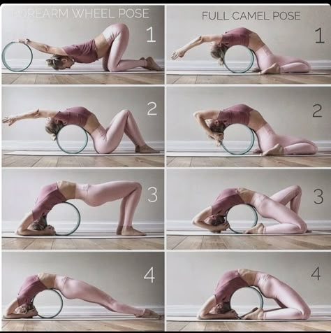 Yoga Wheel Exercises, Wheel Yoga, Nature Yoga, Yoga Goals, Yoga Wheel, Yoga Tutorial, Yoga Beginners, Yoga Props, Yoga Moves