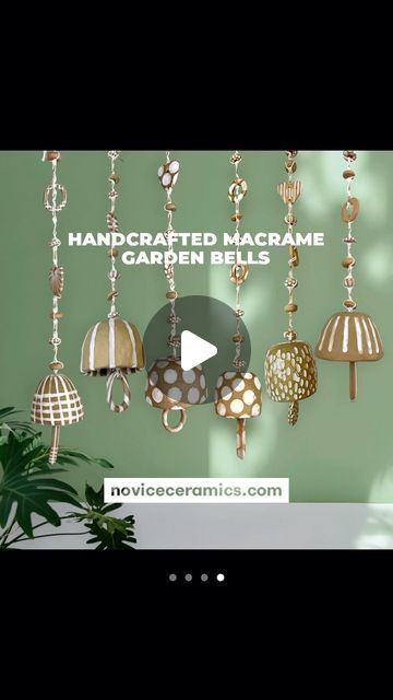 Novice Ceramics Handbuilt Pottery Studio on Instagram: "🌿✨ Embrace the beauty of nature with our handcrafted khaki stoneware macrame garden bells! 🎐 Each bell is a unique masterpiece, adding a touch of artistry to your outdoor haven. Now available online – the perfect Mother’s Day gift for those who appreciate the harmony of craftsmanship and nature. Elevate your garden’s charm and surprise your mom with a gift as unique as she is. 🌷🎁

#handcraftedgifts #gardenbells #outdoorliving #australianhandmade #mothersdaygiftideas #outdoordecor #bells @highlight" Macrame Garden, Garden Bells, Handbuilt Pottery, Ceramic Bell, The Beauty Of Nature, Hand Crafted Gifts, Pottery Studio, Your Mom, Mother’s Day